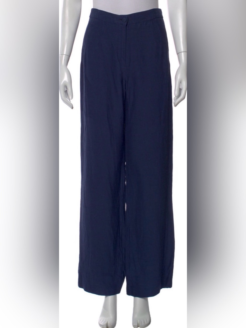 Sezane Navy Wide-Leg Pants